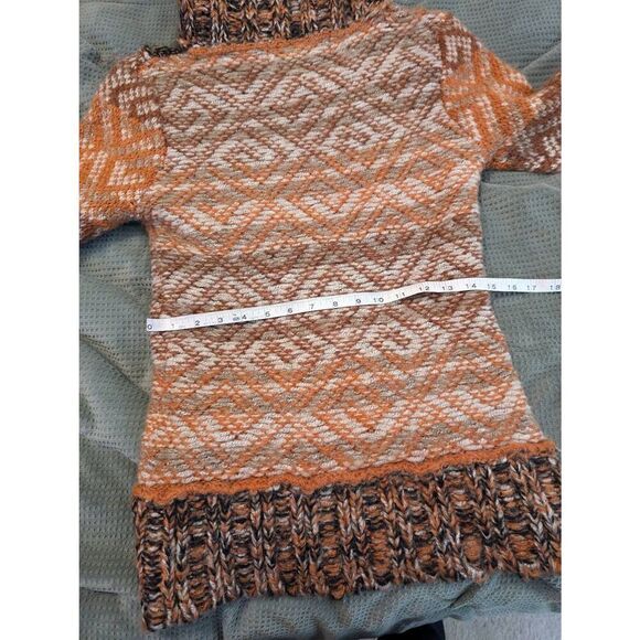 Desigual Women’s Small Cowlneck Wool Blend Tapestry Pullover Sweater Chunky - Picture 5 of 6